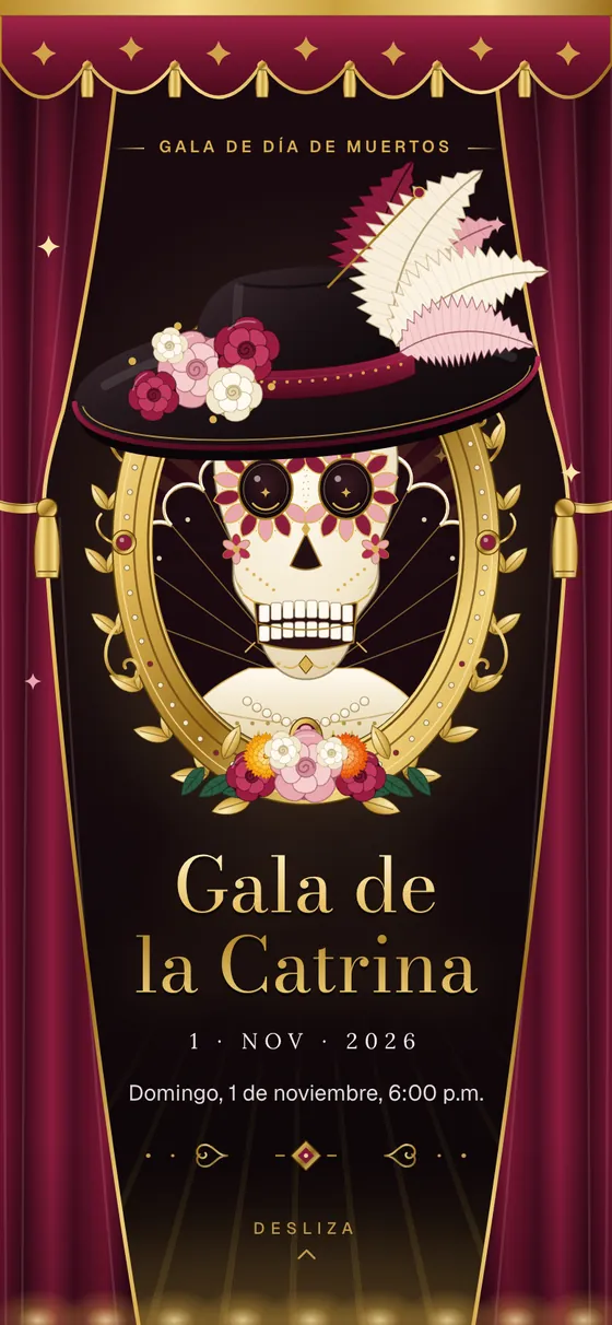Portada de la plantilla Catrina de gala