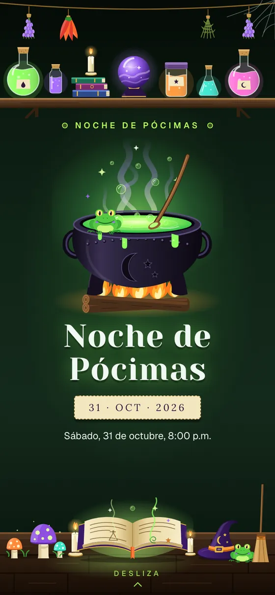 Portada de la plantilla Pócima de bruja